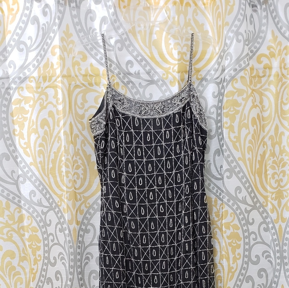 ❤Black & Silver Beaded Evening Gown❤